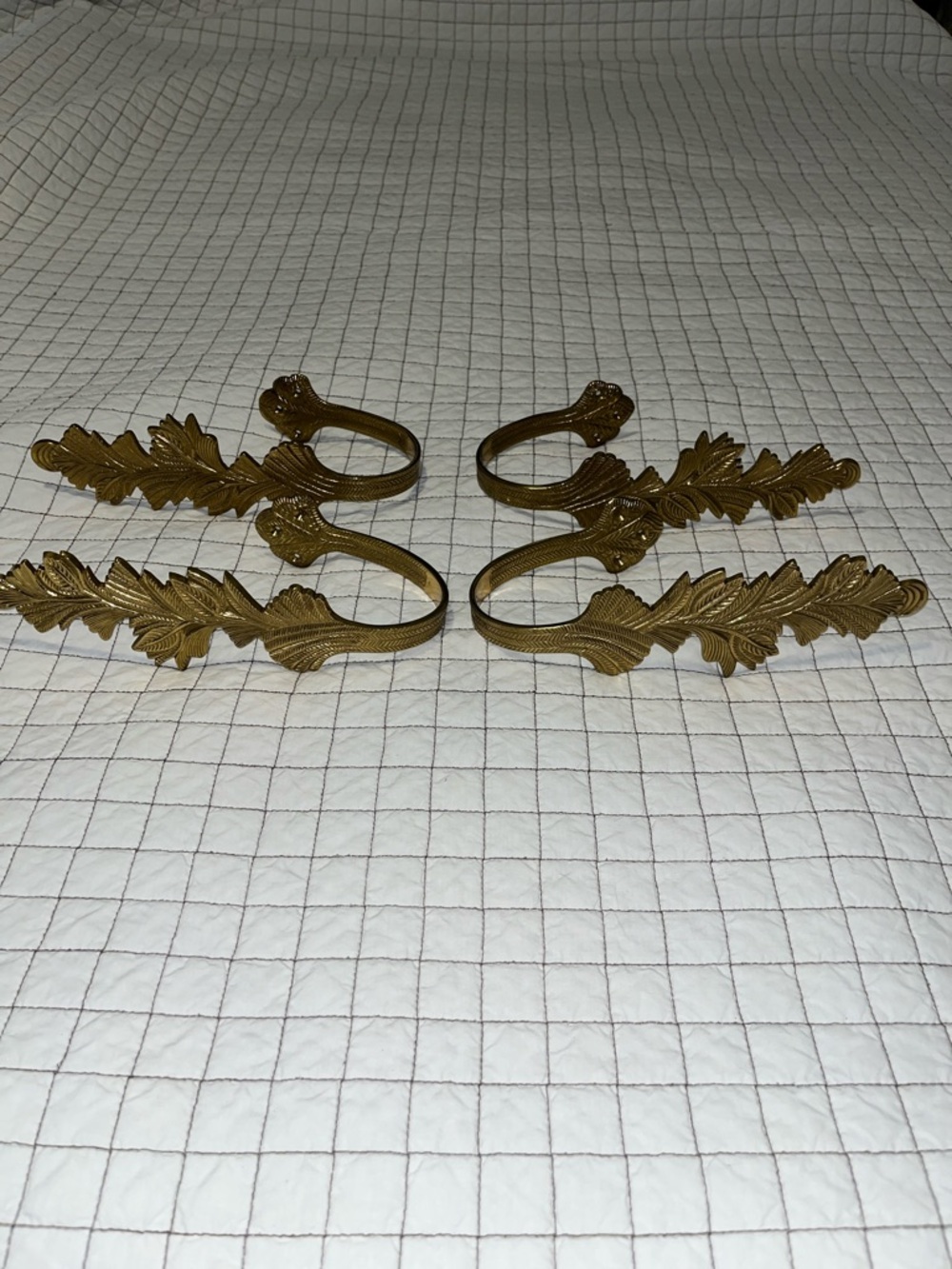 Decorative Gold Leaf Curtain Tiebacks - Set of 4